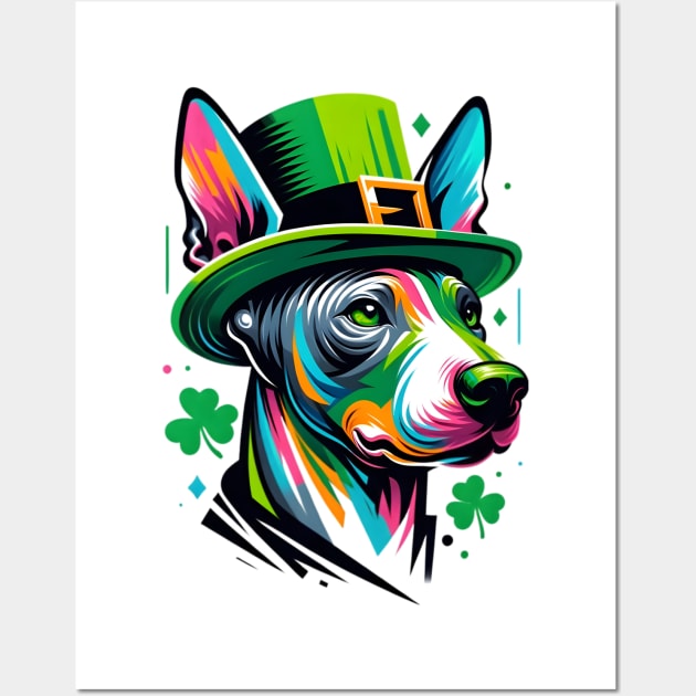 American Hairless Terrier in Saint Patrick's Day Spirit Wall Art by ArtRUs